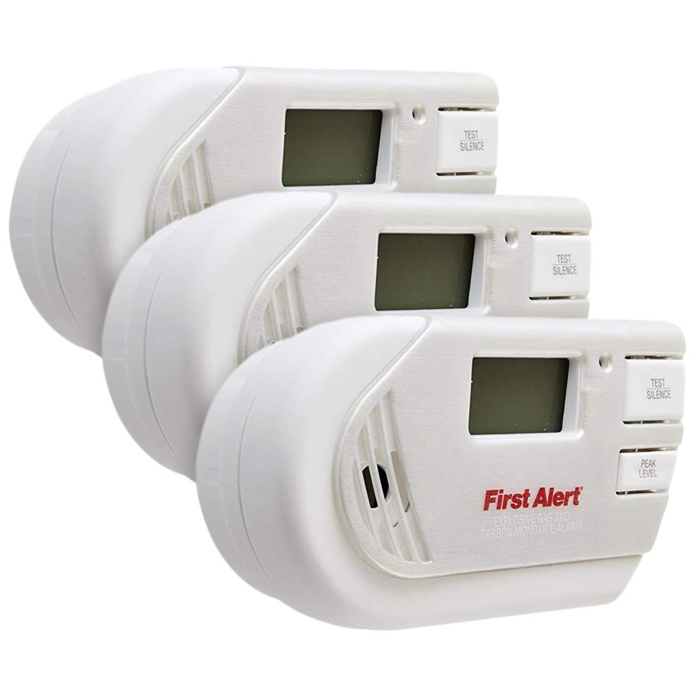 3 Pack Bundle of Combination Explosive Gas and Carbon Monoxide Alarm with Backlit Digital Display - GCO1CN (1039760)