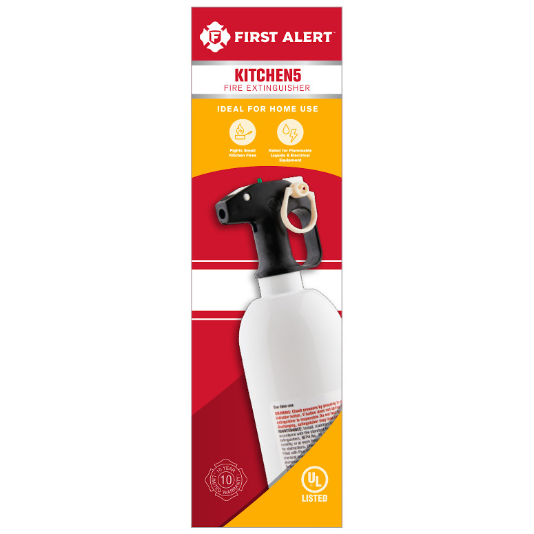 First Alert KITCHEN5 Kitchen Fire Extinguisher UL Rated 5-B:C (White)