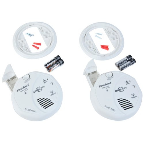 First Alert Wireless Interconnect Battery Operated Smoke Alarm Twin Pack