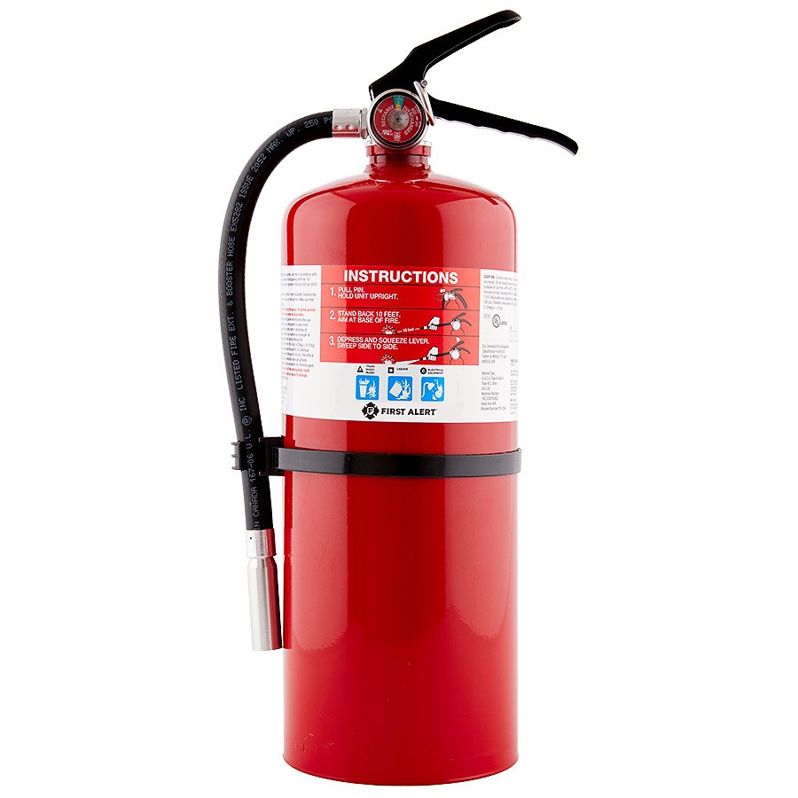 First Alert Rechargeable Commercial Fire Extinguisher UL rated 4-A:60-B:C (Red) - PRO10