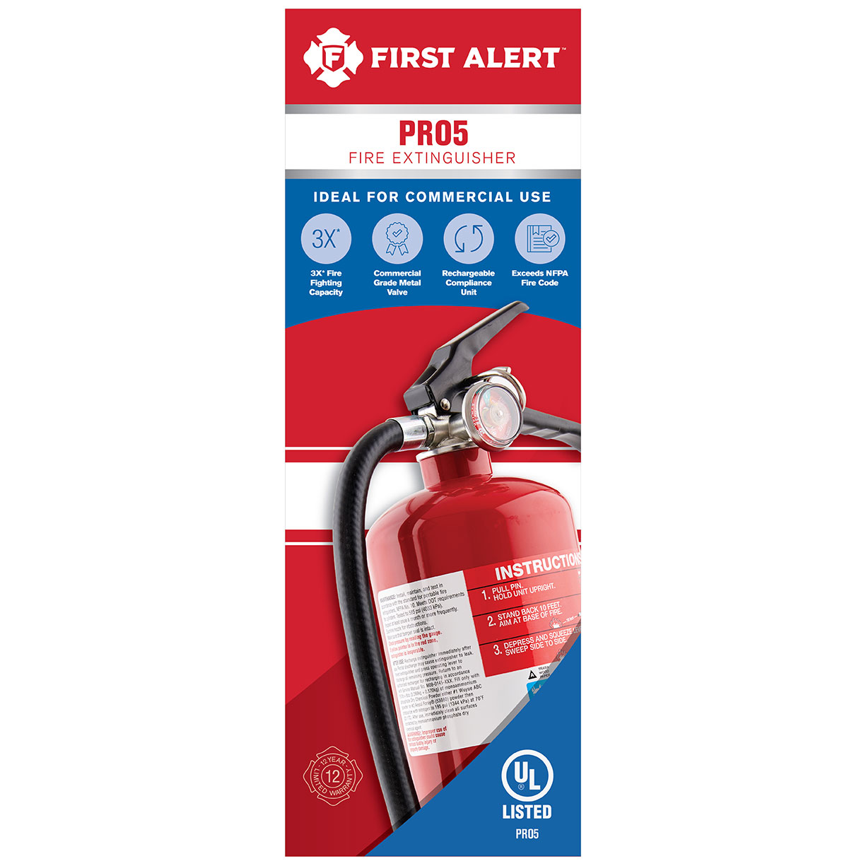 Red First Alert HOME1 Rechargeable Home Fire Extinguisher 2-Pack 
