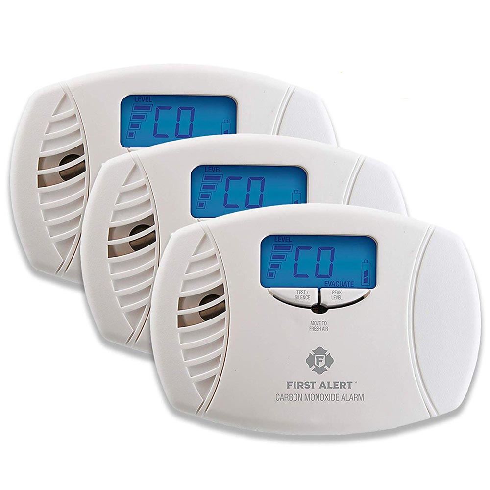 3 Pack of First Alert Plug-In Carbon Monoxide Alarms with Digital Display