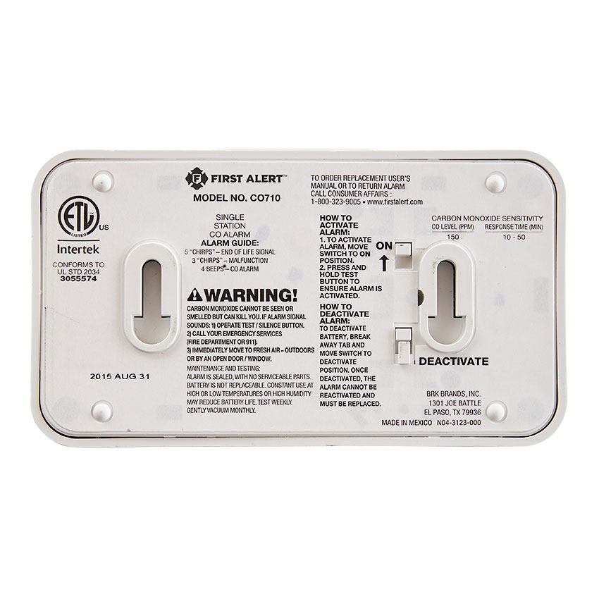 First Alert Co710 10 Year Carbon Monoxide Alarm Temperature Digital Display First Alert Store