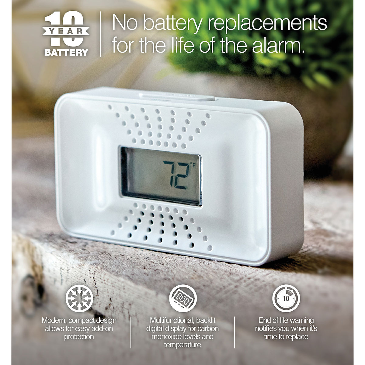 First Alert CO710 10 Year Carbon Monoxide Alarm, Temperature & Digital  Display