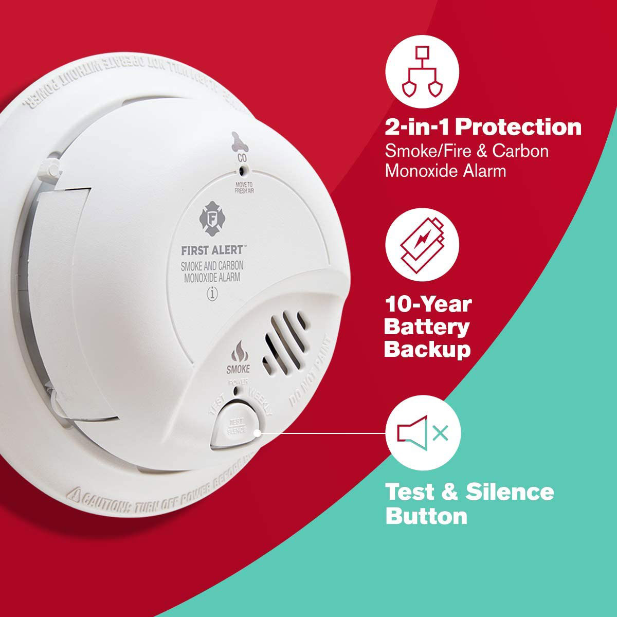 First Alert BRK SC9120LBL Hardwired Smoke and Carbon Monoxide 