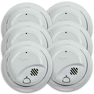 First Alert Hardwired Smoke Alarm with Battery Backup, 6-Pack