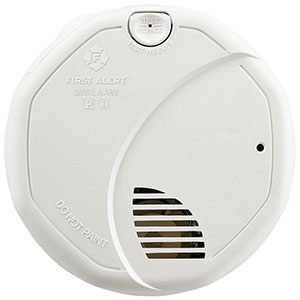 First Alert BRK 7010B Hardwired Smoke Detector with Photoelectric Sensor and Bat 