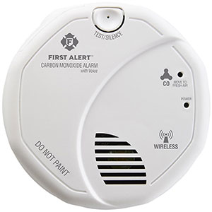First Alert Wireless Interconnect Carbon Monoxide Alarm with Voice Location